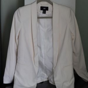 h&m white blazer